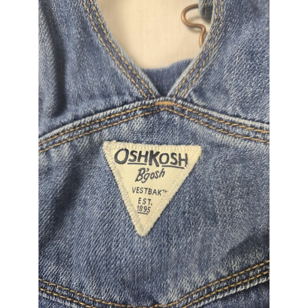 OshKosh B'gosh Overalls Girls 2T Blue Denim Vestbak Heart‎ Bib Jeans Pockets